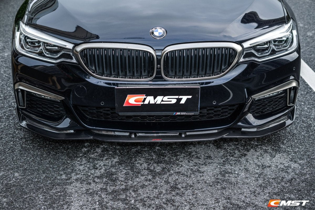 BMW 5 Series M550 540 530 (with M-package bumper, does not fit base model) G30 Pre-LCI 2017 2018 2019 2020 with Aftermarket Parts - Front Bumper Upper Valences Carbon Fiber / FRP from CMST Tuning