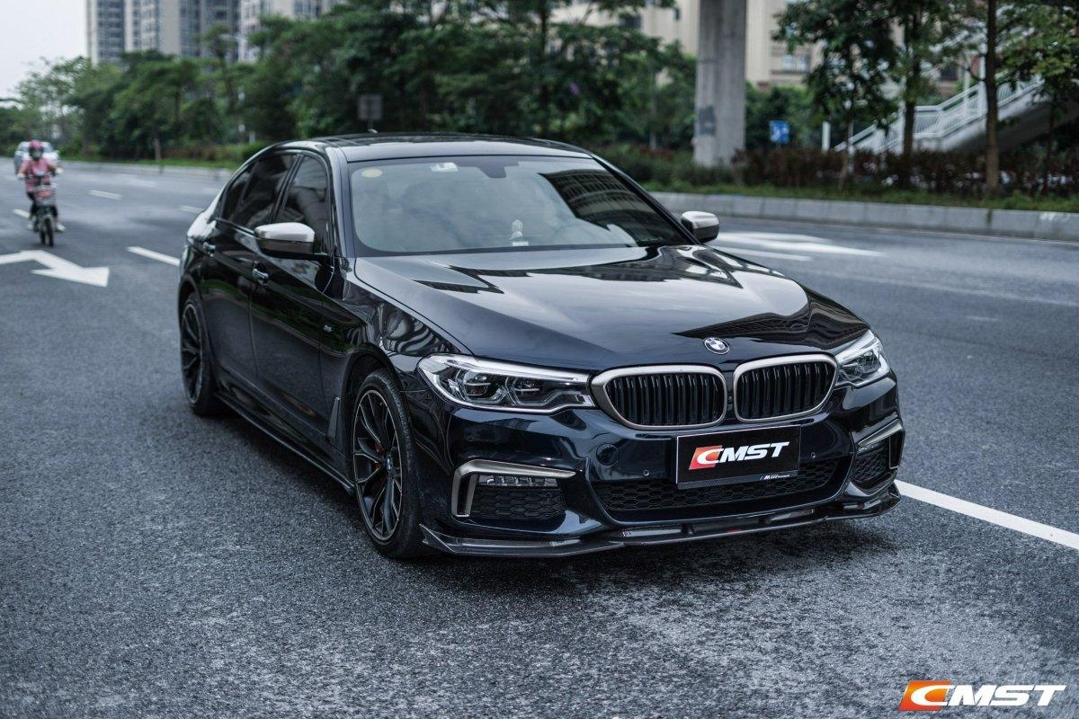BMW 5 Series M550 540 530 (with M-package bumper, does not fit base model) G30 Pre-LCI 2017 2018 2019 2020 with Aftermarket Parts - Front Bumper Upper Valences Carbon Fiber / FRP from CMST Tuning