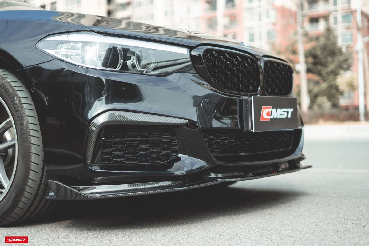 BMW 5 Series M550 540 530 (with M-package bumper, does not fit base model) G30 Pre-LCI 2017 2018 2019 2020 with Aftermarket Parts - Front Bumper Upper Valences Carbon Fiber / FRP from CMST Tuning