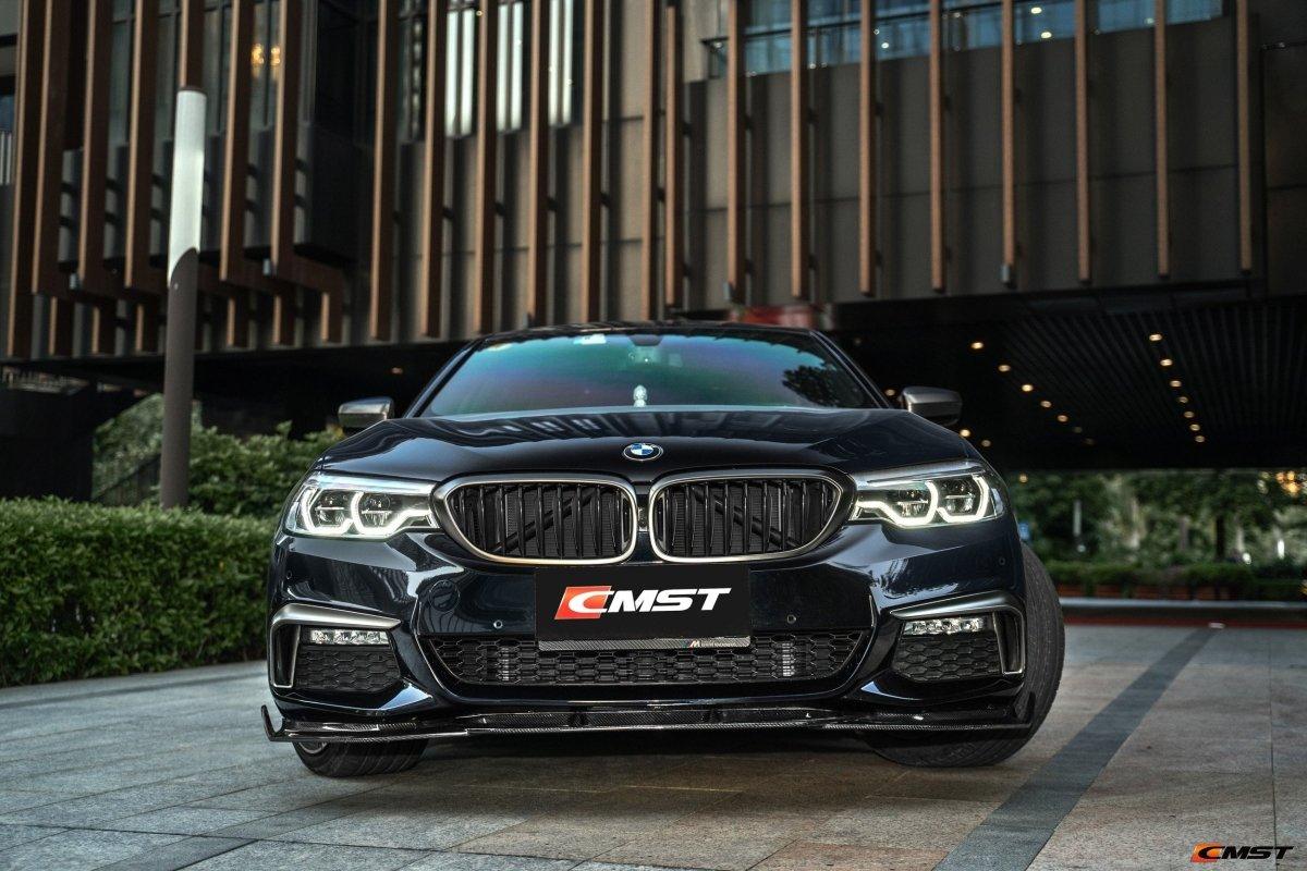 BMW 5 Series M550 540 530 (with M-package bumper, does not fit base model) G30 Pre-LCI 2017 2018 2019 2020 with Aftermarket Parts - Front Bumper Upper Valences Carbon Fiber / FRP from CMST Tuning