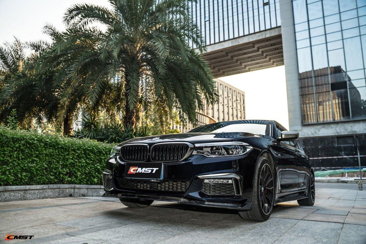 BMW 5 Series M550 540 530 (with M-package bumper, does not fit base model) G30 Pre-LCI 2017 2018 2019 2020 with Aftermarket Parts - Front Bumper Upper Valences Carbon Fiber / FRP from CMST Tuning