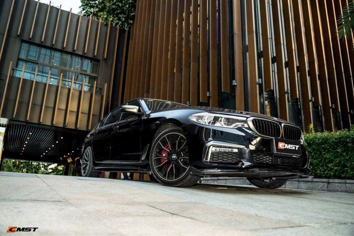 BMW 5 Series M550 540 530 (with M-package bumper, does not fit base model) G30 Pre-LCI 2017 2018 2019 2020 with Aftermarket Parts - Front Bumper Upper Valences Carbon Fiber / FRP from CMST Tuning