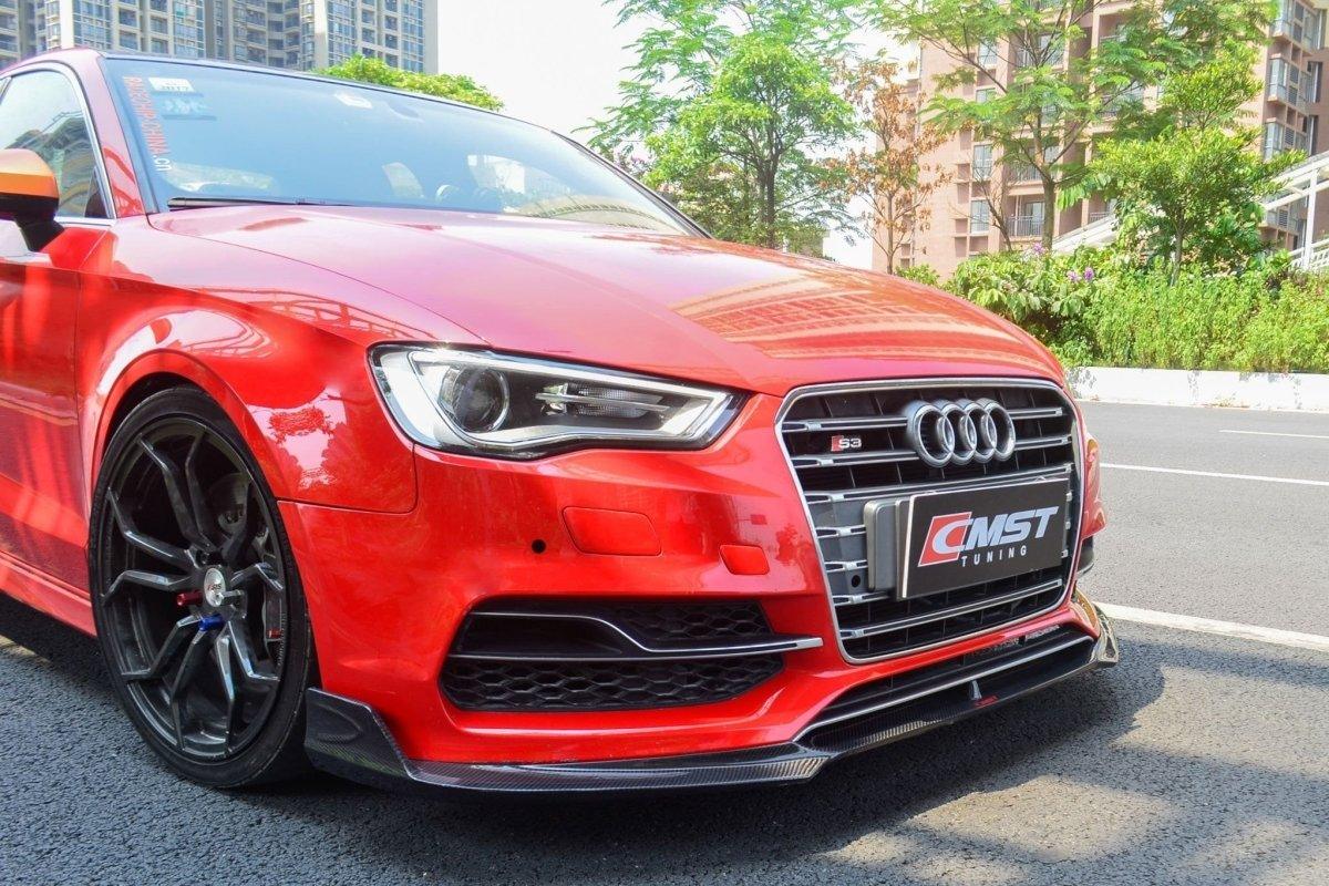Audi S3 A3 8V 2014 2015 2016 with Aftermarket Parts - Front Lip Carbon Fiber / FRP from CMST Tuning