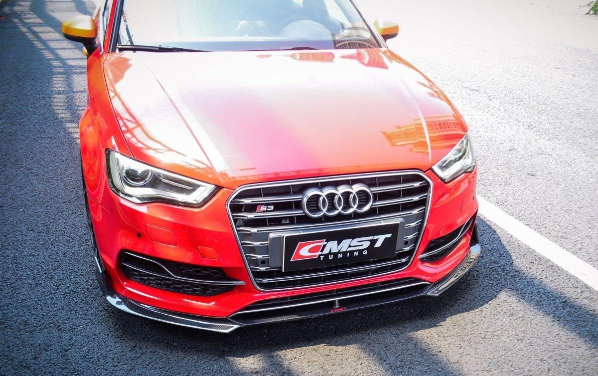 Audi S3 A3 8V 2014 2015 2016 with Aftermarket Parts - Front Lip Carbon Fiber / FRP from CMST Tuning