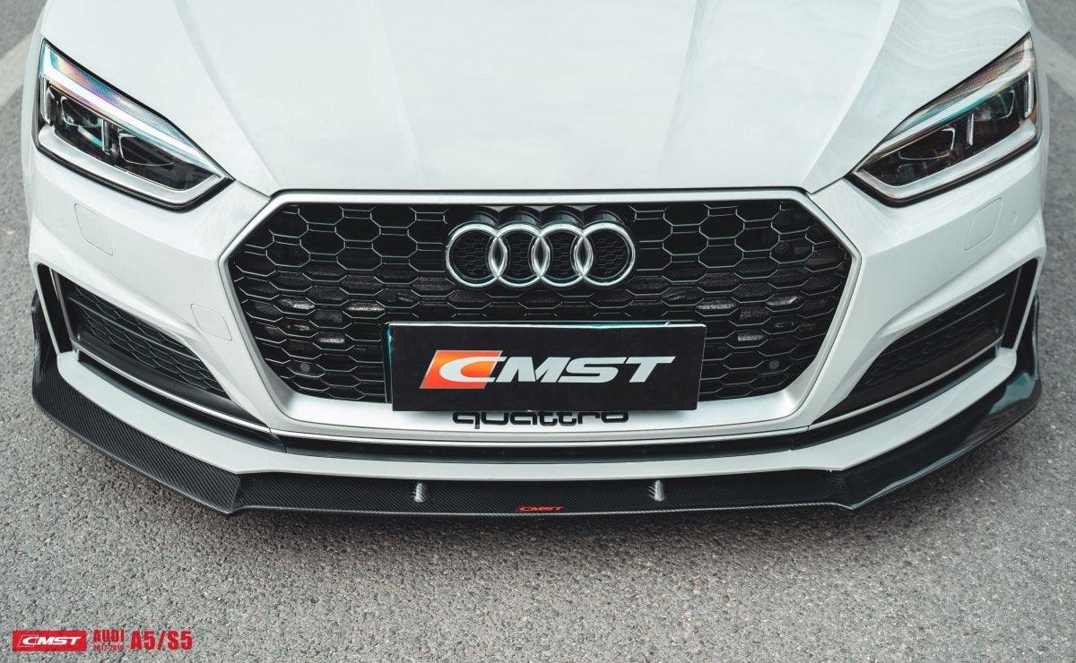 Audi S5 A5 S-line (with s-line bumper, does not base model) B9 2017 2018 2019 & RS5 B9 2018 2019 with Aftermarket Parts - Front Lip Carbon Fiber from CMST Tuning