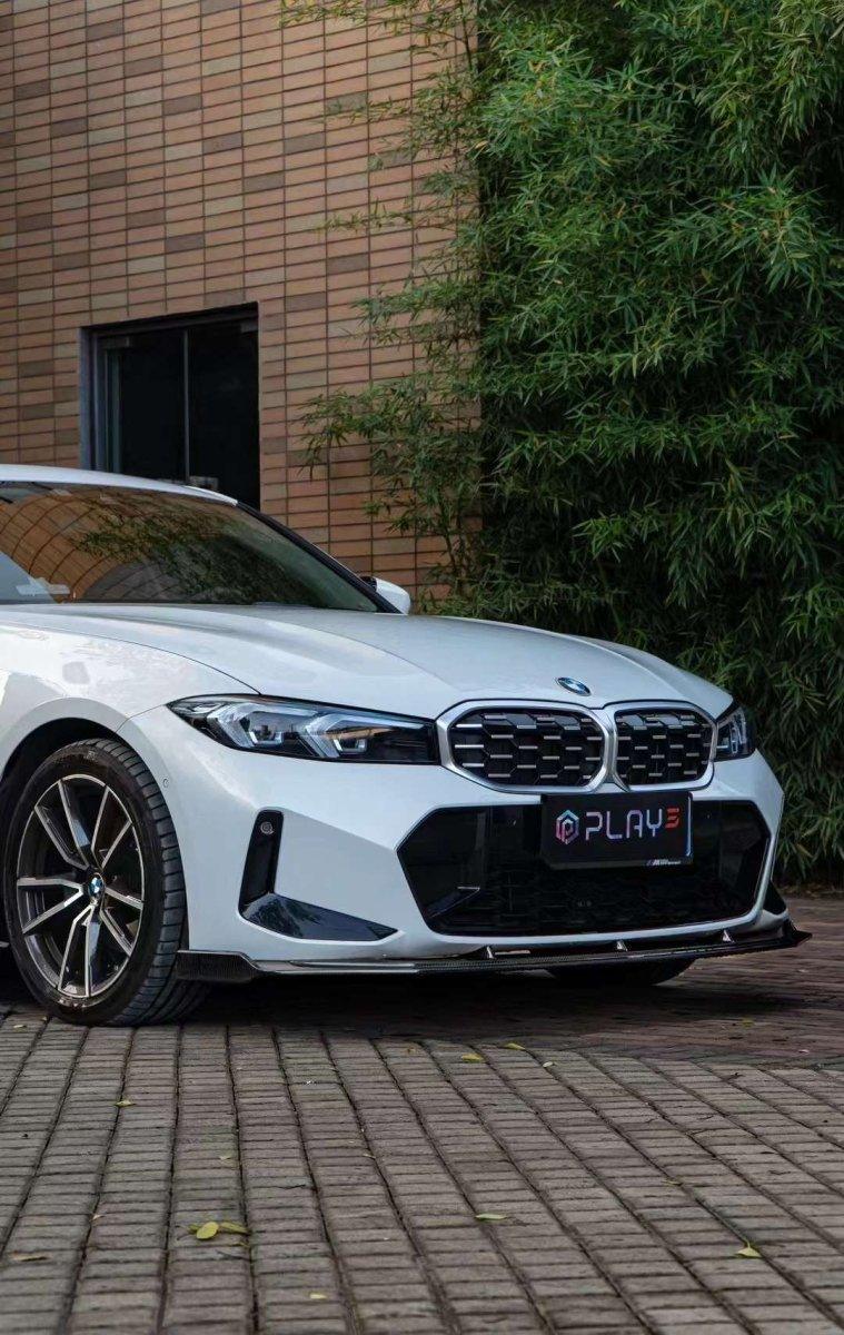 BMW 3 Series 330i M340i G20 G21 LCI 2023-ON (fitment for 330i requires M-Sport package bumper) with Aftermarket Parts - Pre-preg Carbon Fiber & FRP Front Lip from CMST Tuning