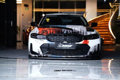 BMW 3 Series 330i M340i G20 G21 LCI 2023-ON (fitment for 330i requires M-Sport package bumper) with Aftermarket Parts - Pre-preg Carbon Fiber & FRP Front Lip from CMST Tuning