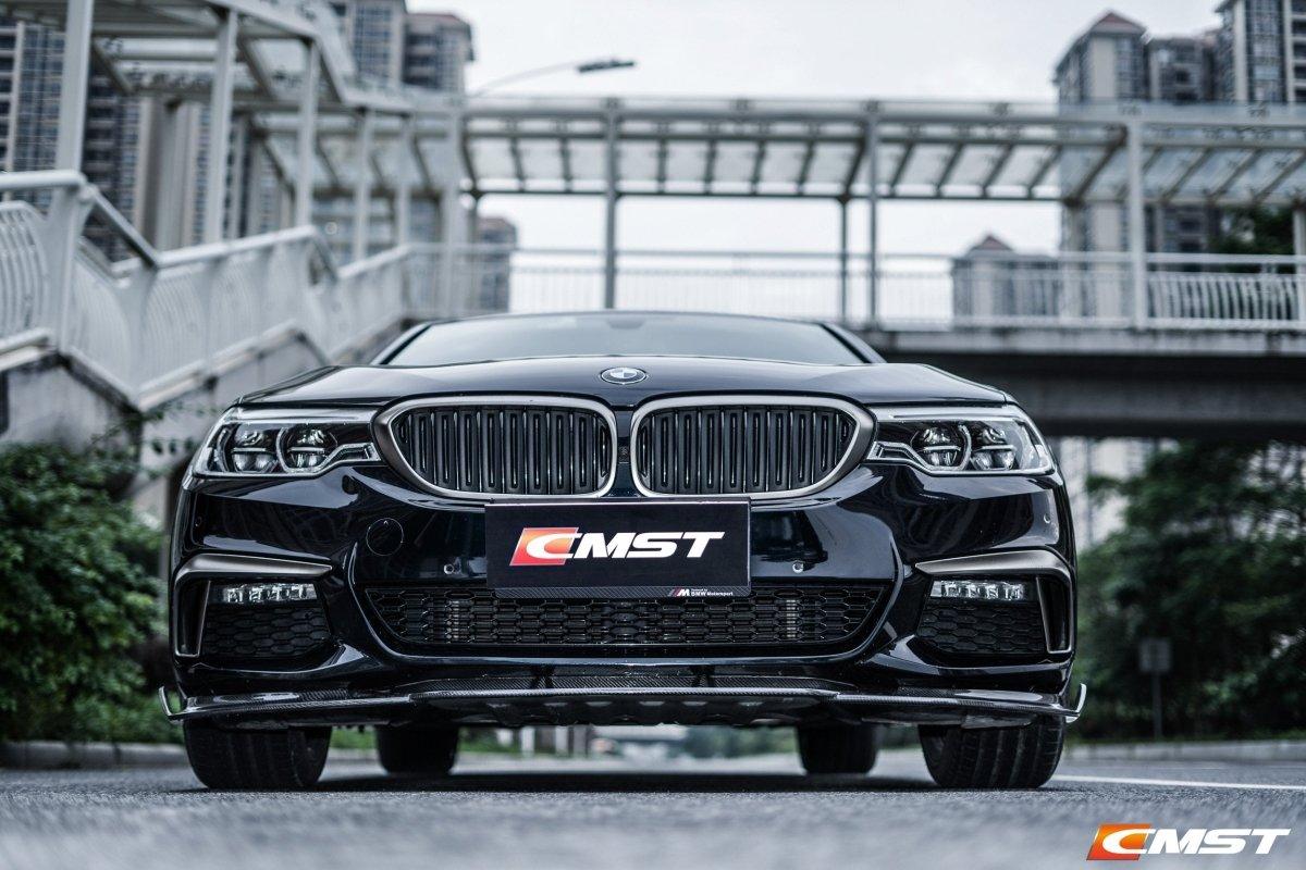 BMW 5 series M550 540 530 (with M-package bumper, does not fit base model) G30 Pre-LCI 2017-2020 with Aftermarket Parts - Carbon Fiber & FRP Front Lip from CMST Tuning