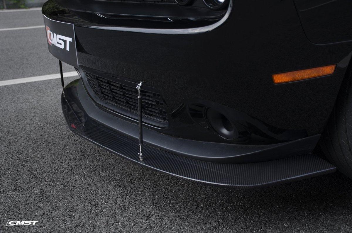 Dodge Challenger Hellcat Redeye T/A Scat Pack 392 SRT R/T SXT SE 2008-2023 with Aftermarket Parts - Front Lip Splitter Carbon Fiber / FRP from CMST Tuning
