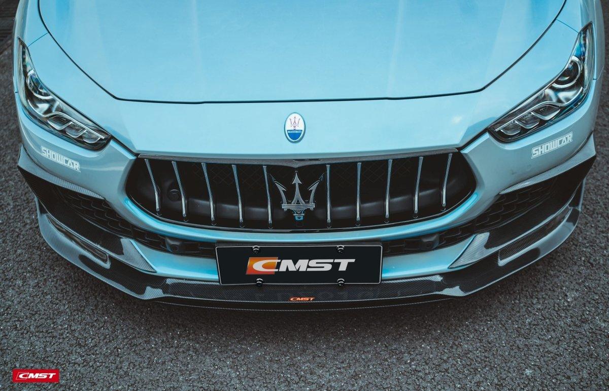 Maserati Ghibli 2018-On GranLusso, S, S GranLusso, S Q4, GT with Aftermarket Parts - Front Lip Splitter Carbon Fiber / FRP from CMST Tuning