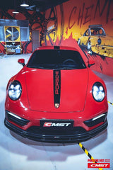 Porsche 992 992.1 Carerra Base/S/T/4/4S/Targa 4/Targa 4S/GTS 2020-2024 (Non-Sport Design Aerokit Package only) with Aftermarket Parts - Carbon Fiber & FRP Front Lip from CMST Tuning