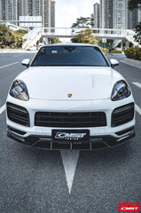Porsche Cayenne 9Y0 9Y0.1 Base/S/Turbo/Turbo S 2019-2023 & Cayenne 9Y3 9Y3.1 Base/S/Turbo/Turbo S 2019-2023 (fitment suitable for Base/S with sport design package bumpers) with Aftermarket Parts - Vacuumed Carbon & FRP Front Lip from CMST Tuning