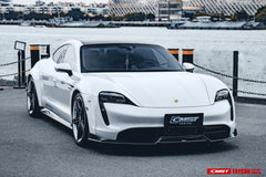 Porsche Taycan 9J1 Sedan/Cross Turismo RWD/4S/GTS/Turbo/Turbo S 2020-2024 
(RWD/4S/GTS trims will require Sport Design Package) with Aftermarket Parts - Carbon Fiber & FPR Front Lip from CMST Tuning