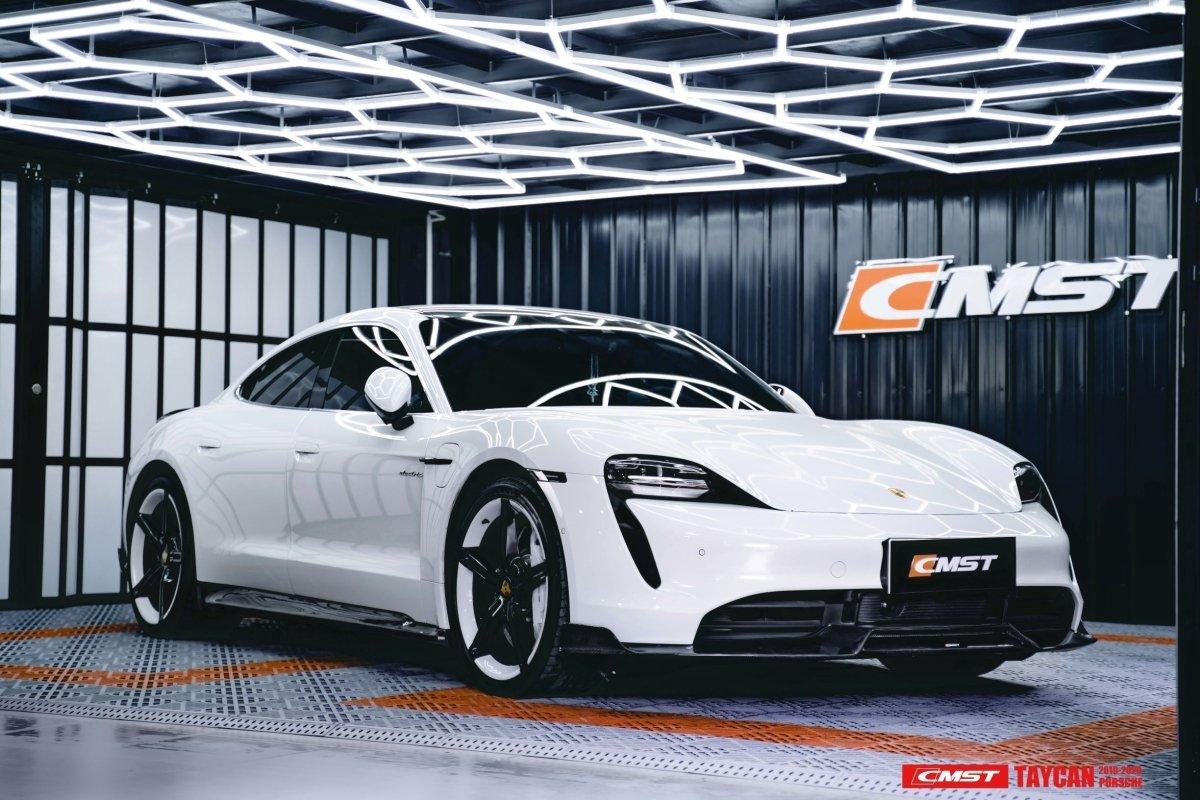 Porsche Taycan 9J1 Sedan/Cross Turismo RWD/4S/GTS/Turbo/Turbo S 2020-2024 
(RWD/4S/GTS trims will require Sport Design Package) with Aftermarket Parts - Carbon Fiber & FPR Front Lip from CMST Tuning
