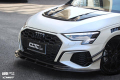 Audi S3 A3 S-line (with s-line bumper,does not fit base model) 8Y 2021-ON with Aftermarket Parts - Front Lip Carbon Fiber from CMST Tuning