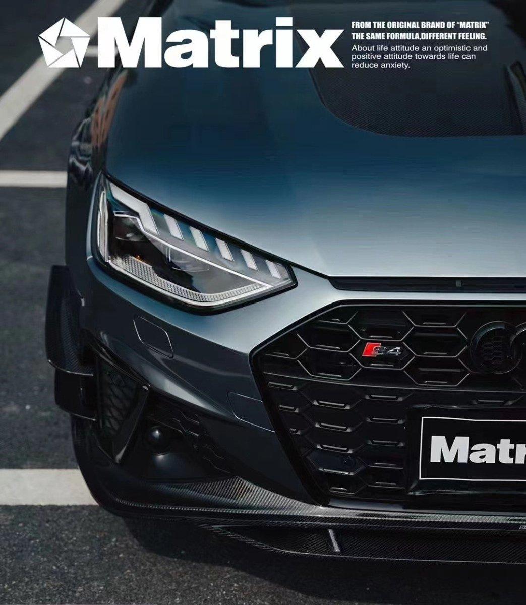 Audi S4 A4 S-line (with s-line bumper, does not fit base model) B9.5 2020-ON with Aftermarket Parts - Front Lip Carbon Fiber from CMST Tuning