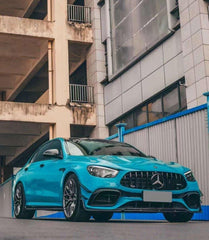 Mercedes Benz E-Class E63S E63 W213 2021-2023 with Aftermarket Parts - Pre-preg Carbon Fiber FRP Front Lip Splitter from CMST Tuning