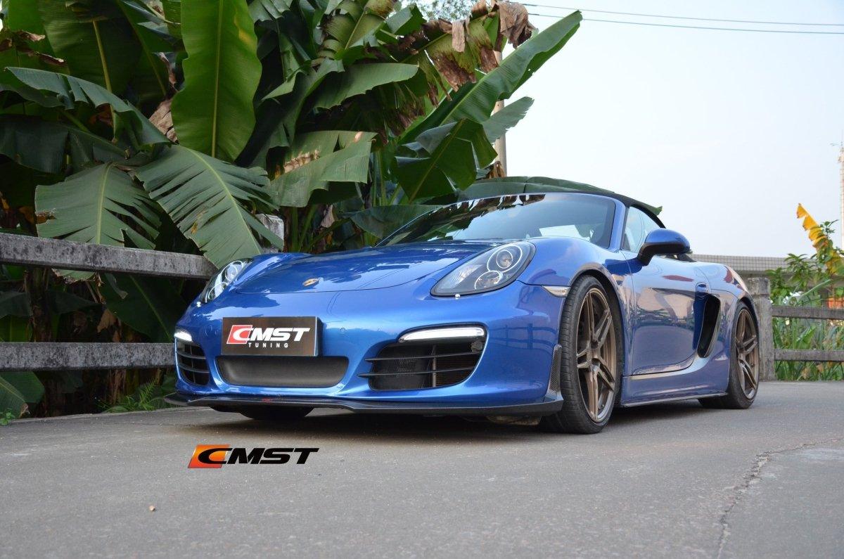 Porsche 981 Boxster (Base/S) 2012 2013 2014 2015 2016 with Aftermarket Parts - Front Lip Carbon Fiber / FRP from CMST Tuning