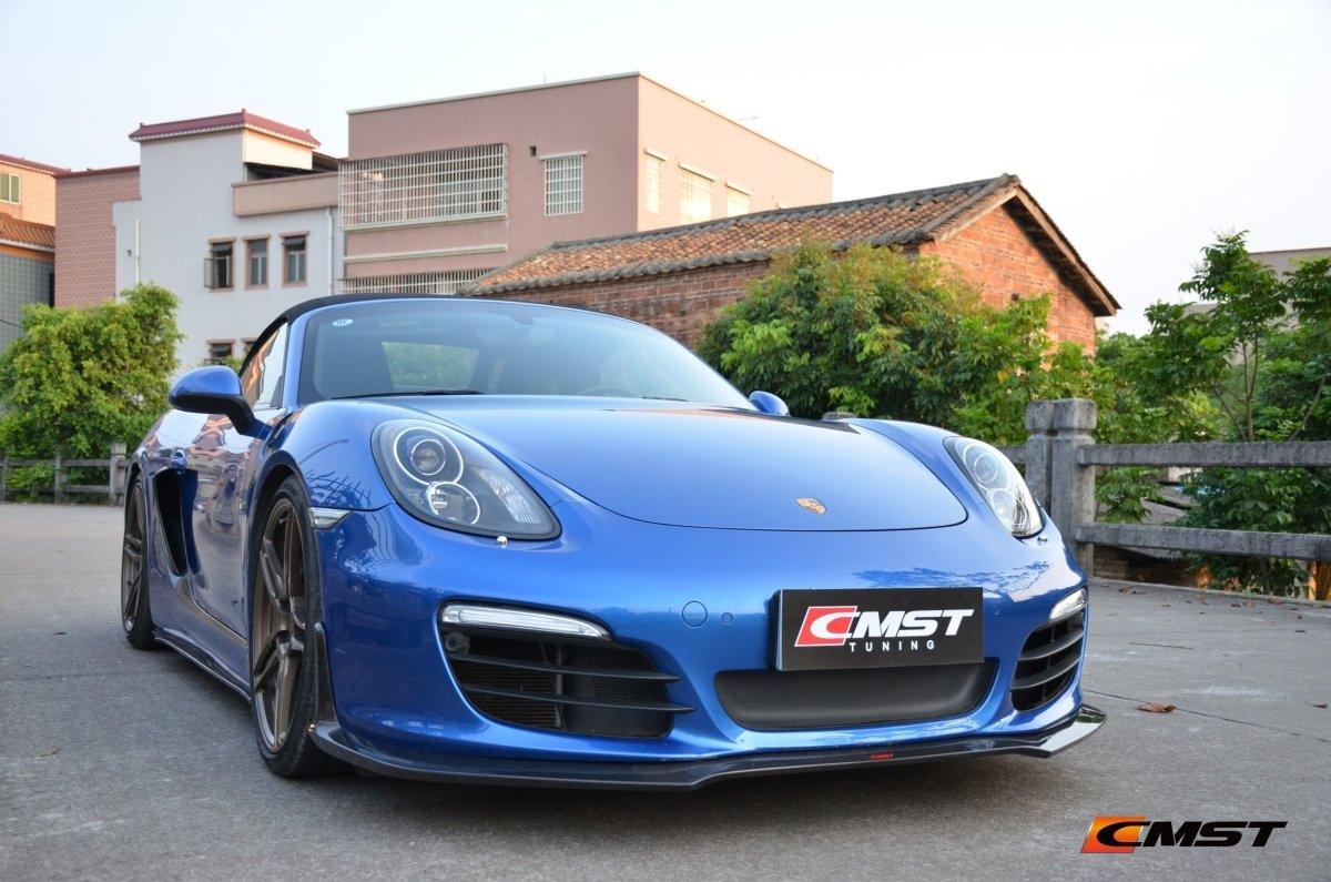 Porsche 981 Boxster (Base/S) 2012 2013 2014 2015 2016 with Aftermarket Parts - Front Lip Carbon Fiber / FRP from CMST Tuning