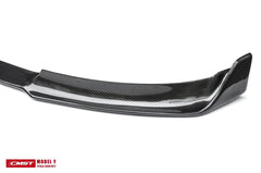 Tesla Model Y Performance AWD Long Range RWD Standard 2020-ON with Aftermarket Parts - V1 Style Front Lip Splitter Carbon Fiber / FRP from CMST Tuning