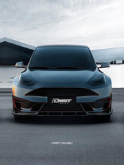 Tesla Model Y Performance AWD Long Range RWD Standard 2020-ON with Aftermarket Parts - V4 Style Front Lip Splitter Carbon Fiber / FRP from CMST Tuning