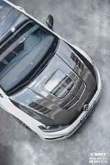 Volkswagen Golf R GTI Base MK7 MK7.5 2015-2021 with Aftermarket Parts - V3 Clearview Glass Style Hood Bonnet Carbon Fiber / FRP from CMST Tuning