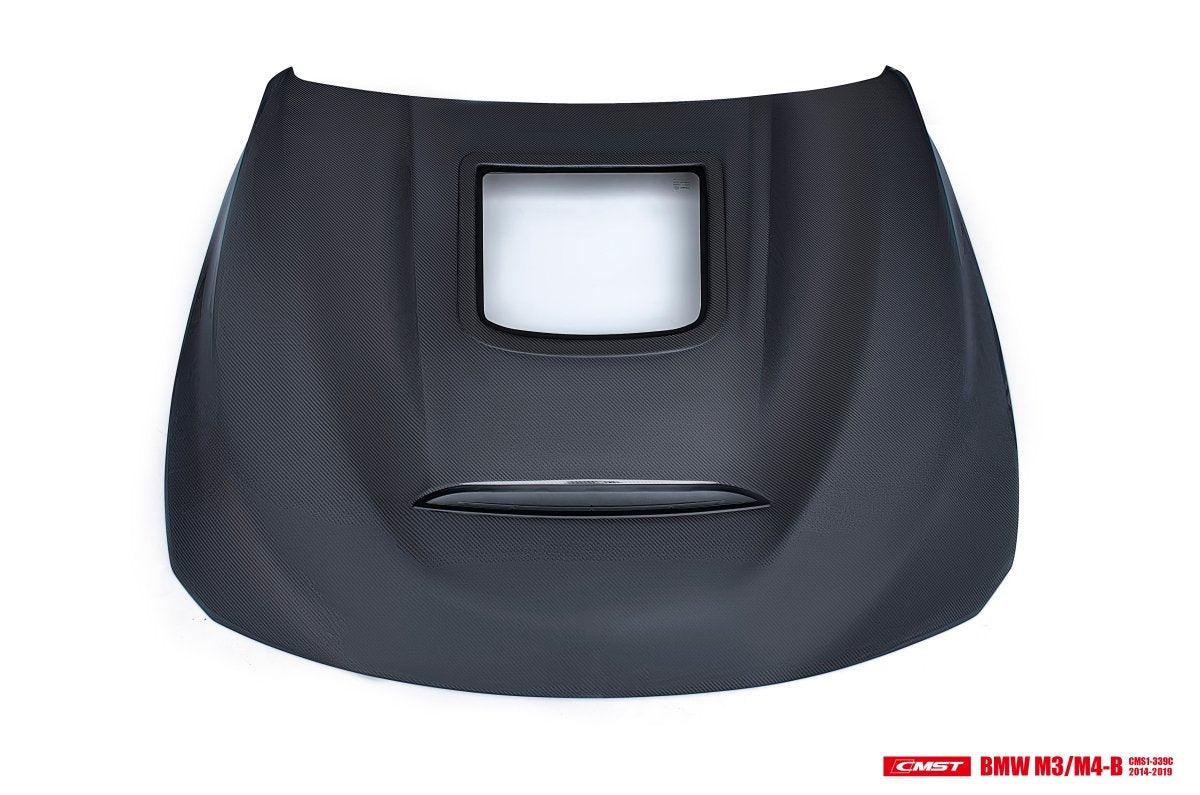BMW M3/M3C F80 F81 2014-2018 & M4/M4C F82 F83 2014-2020 with Aftermarket Parts - Carbon Fiber & FRP Hood Bonnet from CMST Tuning
