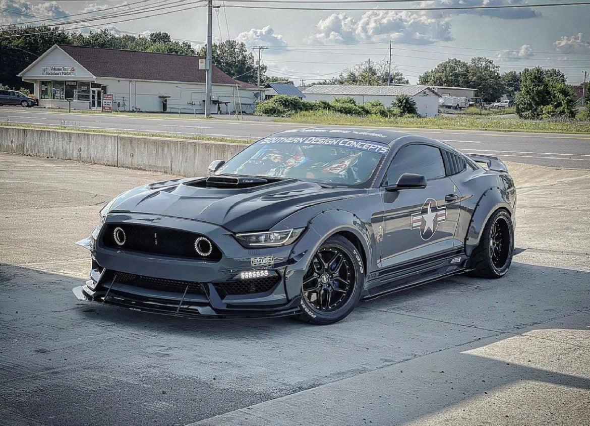 Ford Mustang GT 5.0 V6 3.6 Ecoboost 2.3 S550.1 2015-2017 with Aftermarket Parts - Stage 2 Clearview Glass Style Hood Bonnet Carbon Fiber / FRP from CMST Tuning
