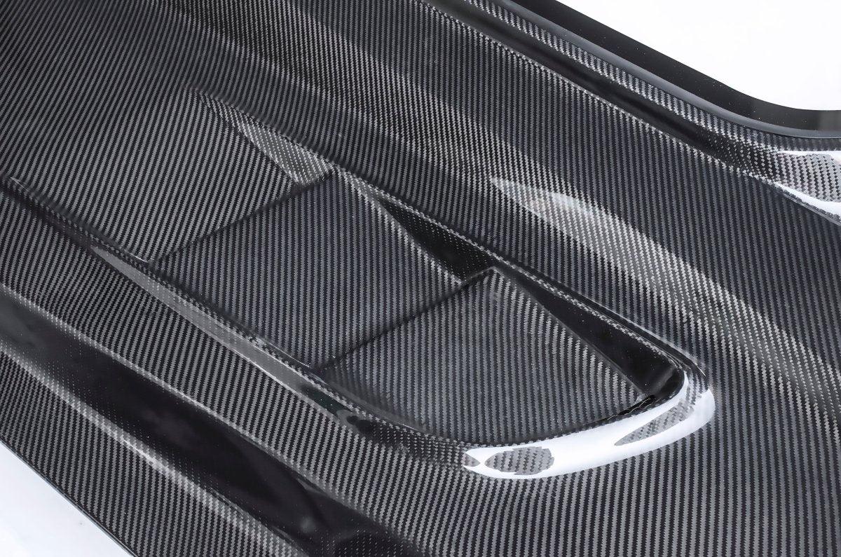 Ford Mustang GT 5.0 V6 3.6 Ecoboost 2.3 S550.1 2015-2017 with Aftermarket Parts - Stage 2 Clearview Glass Style Hood Bonnet Carbon Fiber / FRP from CMST Tuning
