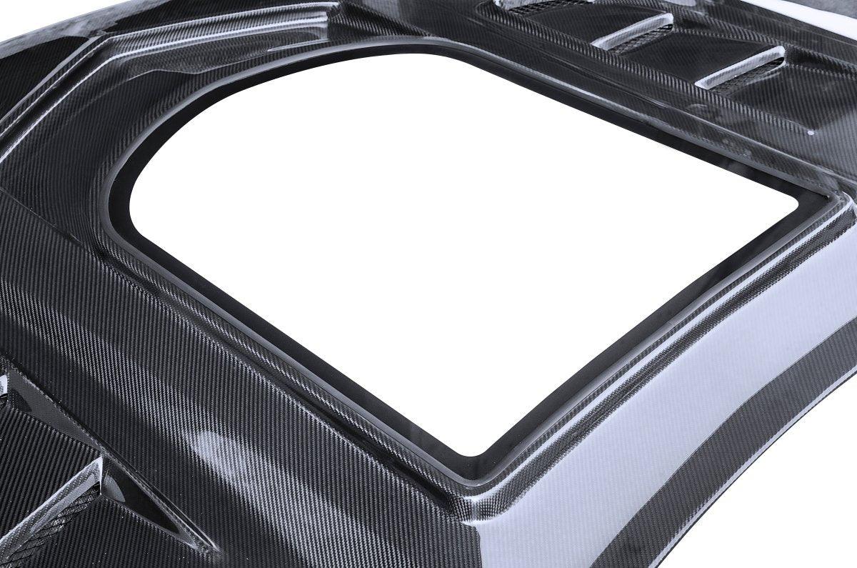 Ford Mustang GT 5.0 V6 3.6 Ecoboost 2.3 S550.1 2015-2017 with Aftermarket Parts - Stage 2 Clearview Glass Style Hood Bonnet Carbon Fiber / FRP from CMST Tuning
