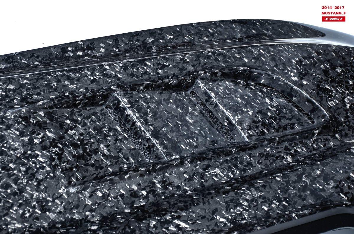 Ford Mustang GT 5.0 V6 3.6 Ecoboost 2.3 S550.1 2015-2017 with Aftermarket Parts - Stage 2 Clearview Glass Style Hood Bonnet Carbon Fiber / FRP from CMST Tuning
