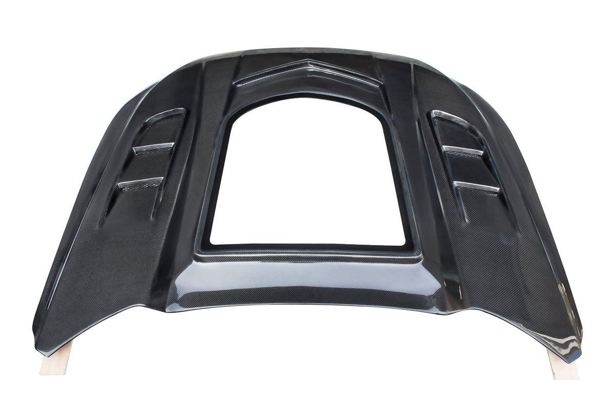 Ford Mustang GT 5.0 V6 3.6 Ecoboost 2.3 S550.1 2015-2017 with Aftermarket Parts - Stage 2 Clearview Glass Style Hood Bonnet Carbon Fiber / FRP from CMST Tuning
