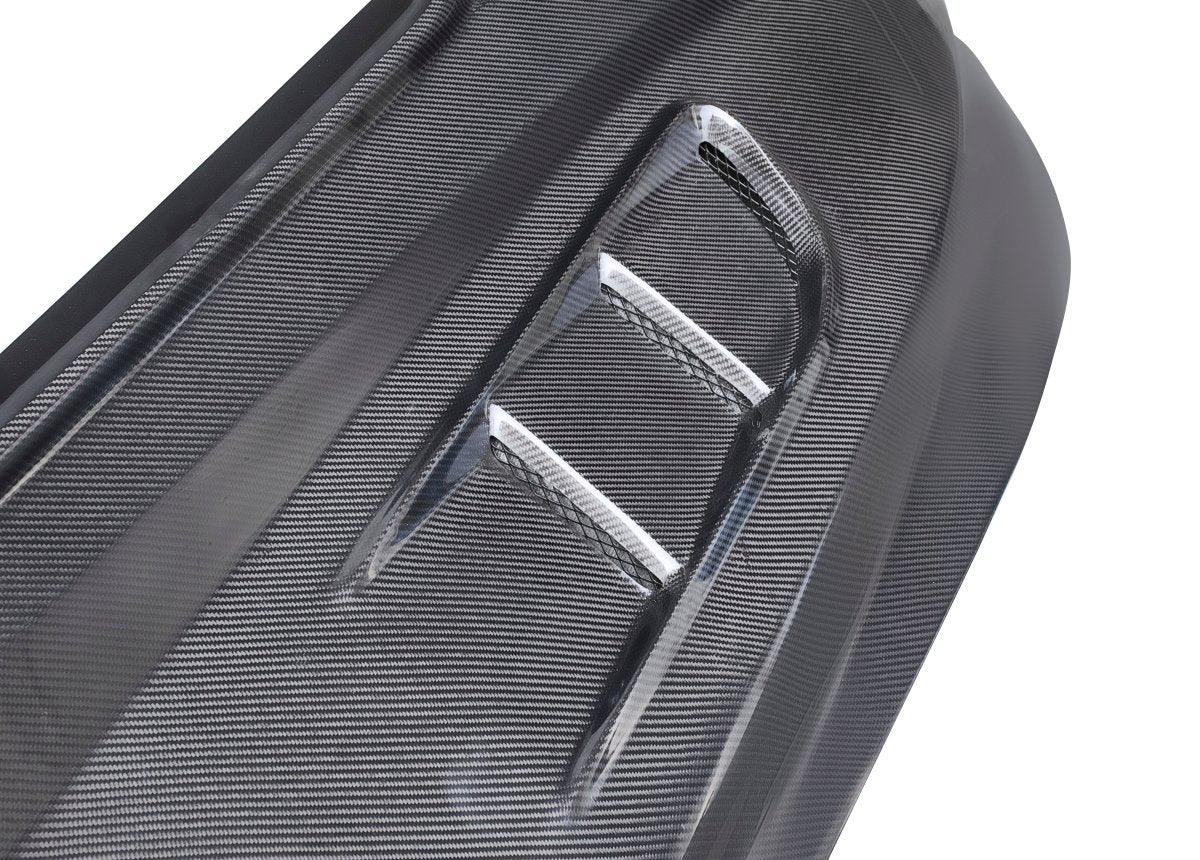 Ford Mustang GT 5.0 V6 3.6 Ecoboost 2.3 S550.1 2015-2017 with Aftermarket Parts - Stage 2 Clearview Glass Style Hood Bonnet Carbon Fiber / FRP from CMST Tuning
