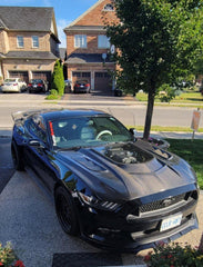 Ford Mustang GT 5.0 V6 3.6 Ecoboost 2.3 S550.1 2015-2017 with Aftermarket Parts - Stage 2 Clearview Glass Style Hood Bonnet Carbon Fiber / FRP from CMST Tuning
