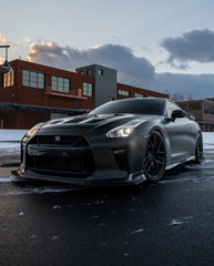Nissan GTR Nismo T-Spec Premium Pure 2017-2024
(for installation on 2008-2016 vehicles, 2017-2024 front bumper is recommended) with Aftermarket Parts - V2 Tempered Clearview Glass Style Hood Bonnet Carbon Fiber / FRP Hood Bonnet from CMST Tuning
