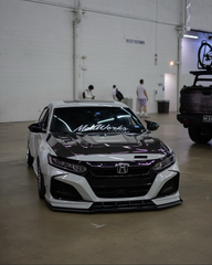Honda Accord 10th Gen 2018 2019 2020 2021 2022 with Aftermarket Parts - V1 Clearview Glass Hood Bonnet Carbon Fiber / FRP from CMST Tuning