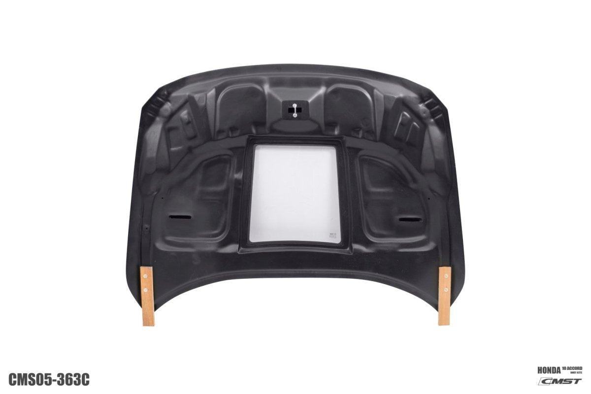 Honda Accord 10th Gen 2018-2022 with Aftermarket Parts - V2 Vented Style Hood Bonnet Carbon Fiber / FRP from CMST Tuning
