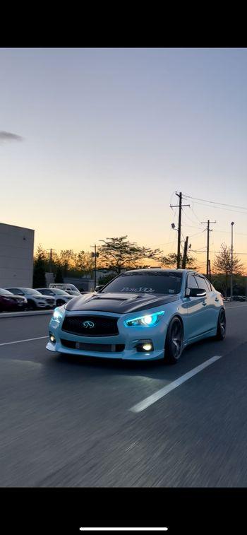 Infiniti Q50 Red Sport 400 Luxe Sensory Signature Premium Pure 2014-ON with Aftermarket Parts - Hood Bonnet Carbon Fiber / FRP from  CMST Tuning