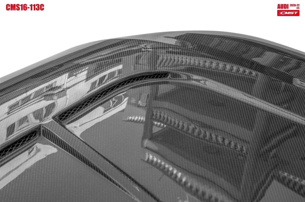 Audi RS4 2018-ON & S4 / A4 / A4 Allroad / A4 Avant B9 B9.5 2017-ON with Aftermarket Parts - V2 Hood Bonnet Carbon Fiber / FRP from  CMST Tuning