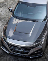 Honda Accord 10th Gen 2018-2022 with Aftermarket Parts - V2 Vented Style Hood Bonnet Carbon Fiber / FRP from CMST Tuning
