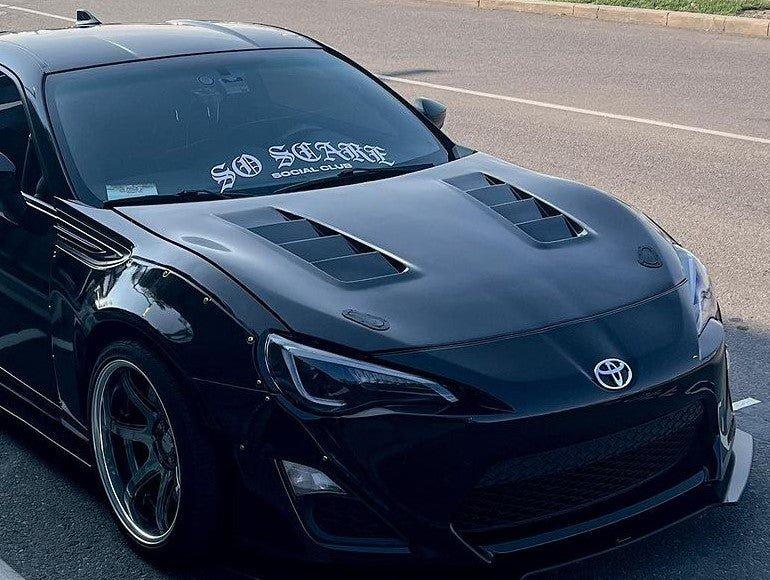 Toyota GT86 86 TRD GT SE Base 2017-2020 & Scion FR-S FRS 2013-2016 & Subaru BRZ TS Limited Premium 2013-2020 with Aftermarket Parts - V2 Vented Style Hood Bonnet Carbon Fiber/FRP from CMST Tuning
