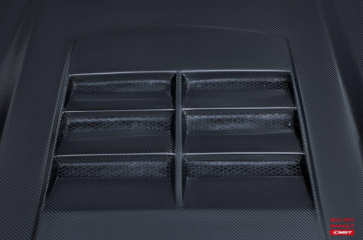 Ford Mustang GT 5.0 V6 3.6 Ecoboost 2.3 S550.1 2015-2017 with Aftermarket Parts - V3 Vented Style Hood Bonnet Carbon Fiber / FRP from CMST Tuning
