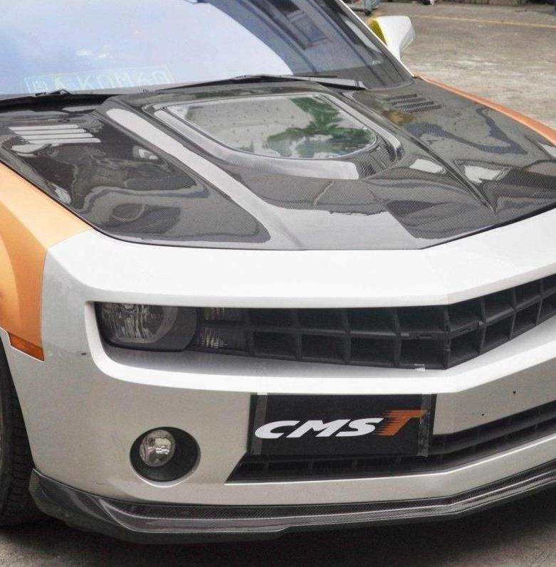 Chevrolet Camaro 5th Gen Z/28 2SS 1SS 2LT 2LS 1LT 1LS 2010-2014 & Camaro 5th Gen ZL1 2012-2015 with Aftermarket Parts - V1 Glass Clearview Style Hood Bonnet Carbon Fiber / FRP from CMST Tuning