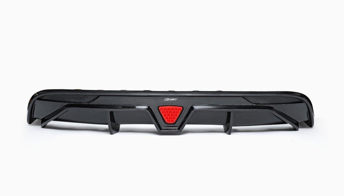 Tesla Model 3 Highland / Performance 2024-ON with Aftermarket Parts - V1 Style Rear Diffuser & Canards Carbon Fiber from CMST Tuning