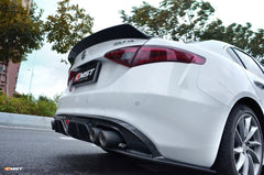 Alfa Romeo Giulia Ti Sport 2017 2018 2019 2020 2021 & Ti Sport Veloce Sprint 2025 & & Base Lusso RWD AWD 2025 with Aftermarket Parts - Rear Diffuser Carbon Fiber from CMST Tuning