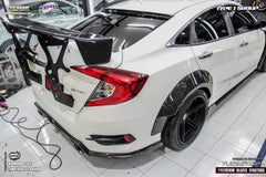 Honda Civic 10th Gen FC1 FC2 FC5 FC6 2016 2017 2018 2019 2020 2021 with Aftermarket Parts - Rear Diffuser Carbon Fiber / FRP from CMST Tuning