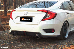 Honda Civic 10th Gen FC1 FC2 FC5 FC6 2016 2017 2018 2019 2020 2021 with Aftermarket Parts - Rear Diffuser Carbon Fiber / FRP from CMST Tuning