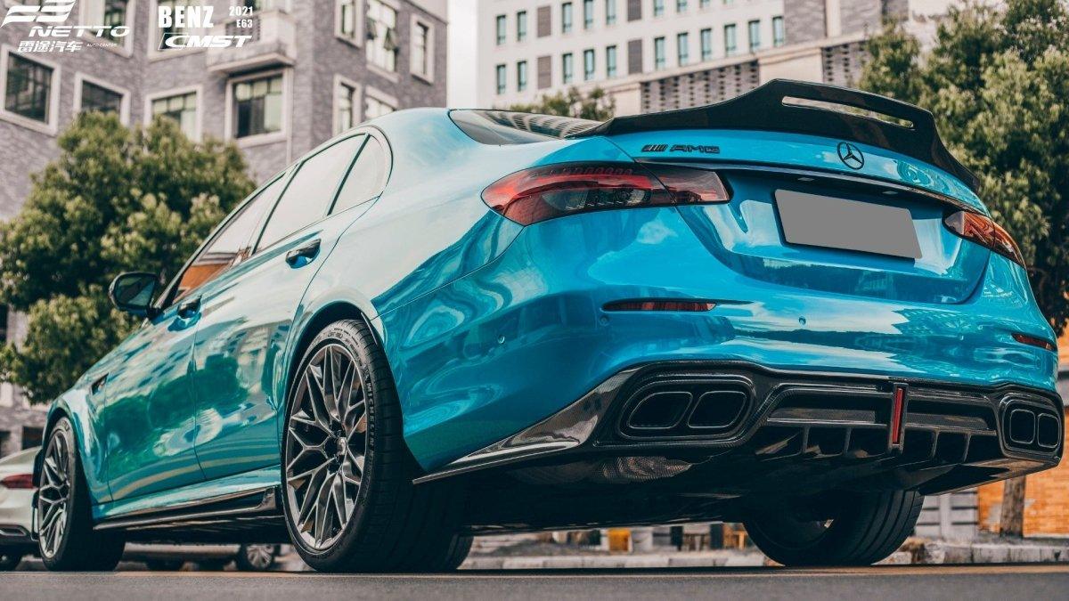 Mercedes Benz E-Class E63S E63 E53 E43 AMG E550 E450 E400 E350 E300 W213 2017-2023 with Aftermarket Parts - Carbon Fiber FRP Rear Diffuser from CMST Tuning