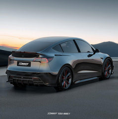 Tesla Model Y Performance AWD Long Range RWD Standard 2020-ON with Aftermarket Parts - V5 Style Rear Diffuser Carbon Fiber / FRP from CMST Tuning