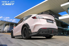 Tesla Model Y Performance AWD Long Range RWD Standard 2020-ON with Aftermarket Parts - V6 Style Rear Diffuser Carbon Fiber / FRP from CMST Tuning